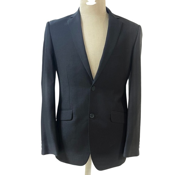 Renoir Slim Fit Suit Dark Gray Mens 38S Jacket 30/31 Pants Modified - Picture 1 of 16